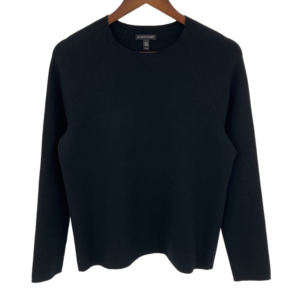 Eileen Fisher Wool Blend Knit Pullover Sweater Sz.M Ribbed Cozy Semi-Fitted